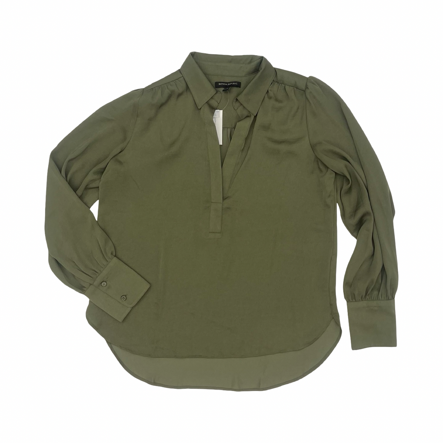 Blouse Ls By Banana Republic In Green, Size:S