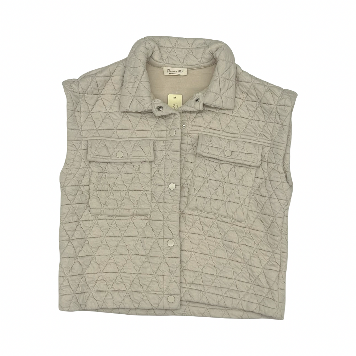 Vest Puffer & Quilted By Doe & Rae In Tan, Size:S