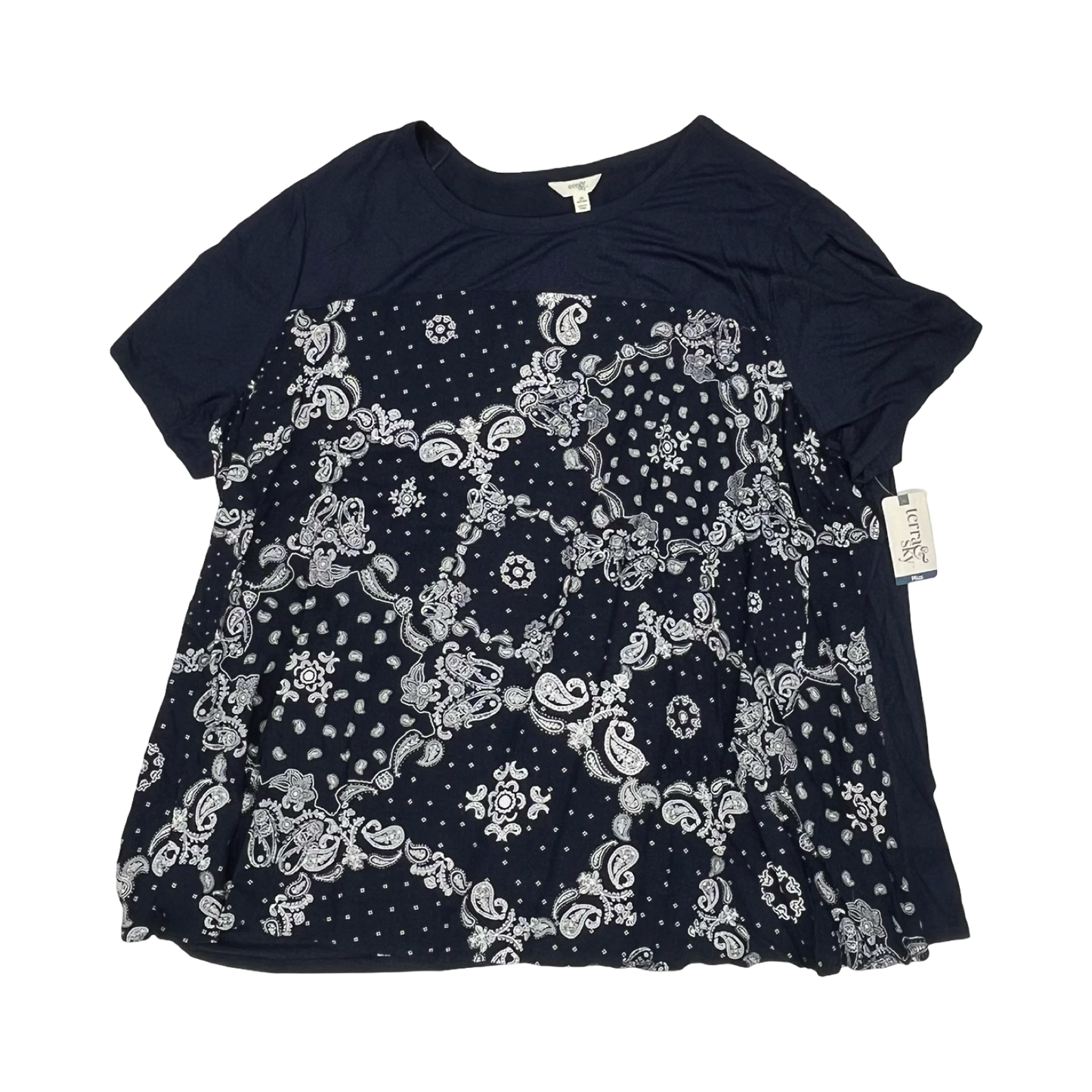 Top Ss By Terra & Sky In Navy, Size:3X