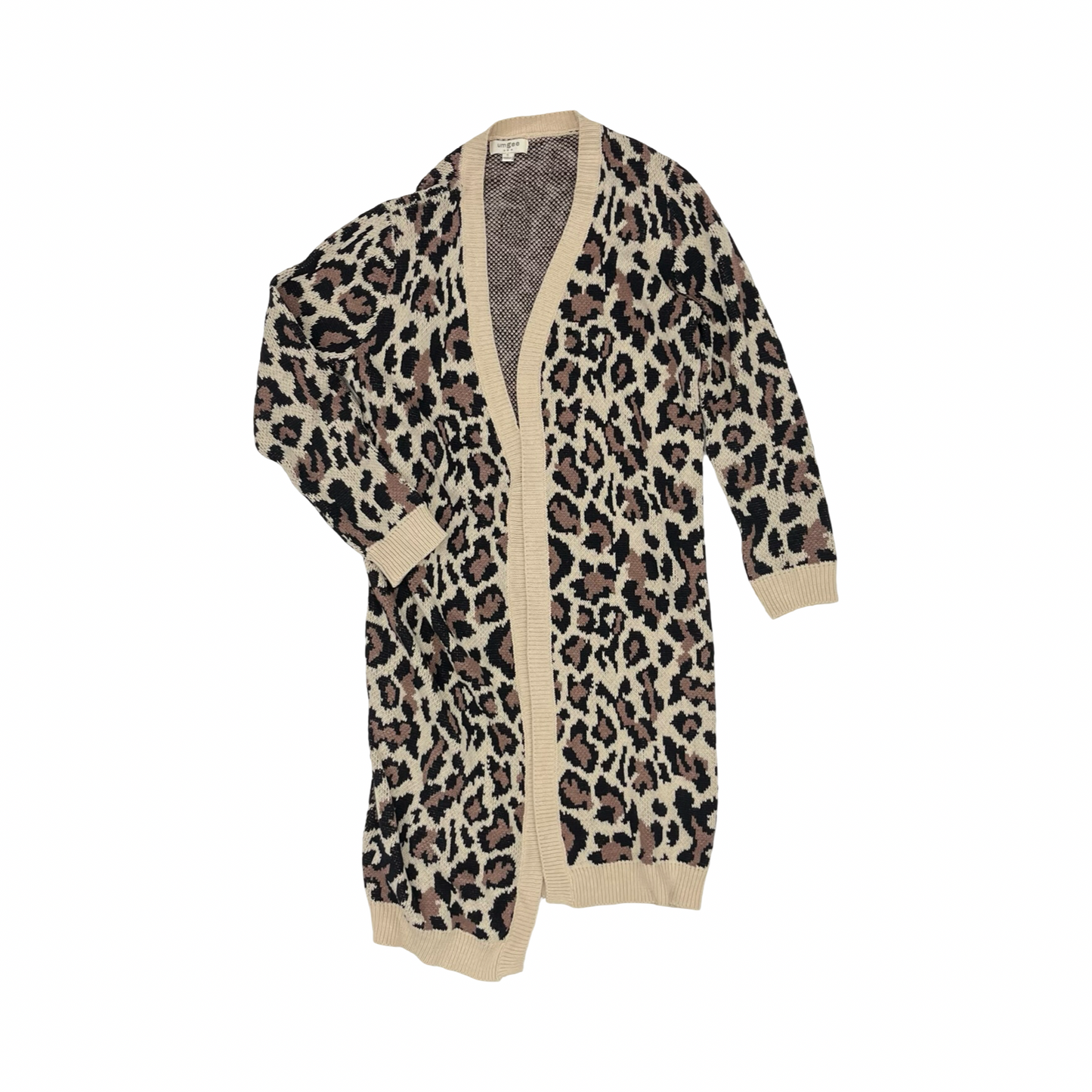 Sweater Cardigan By Umgee In Animal Print, Size:S