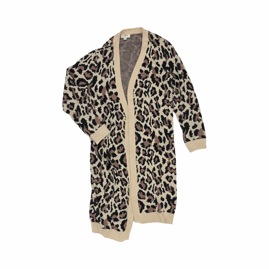 Sweater Cardigan By Umgee In Animal Print, Size:S