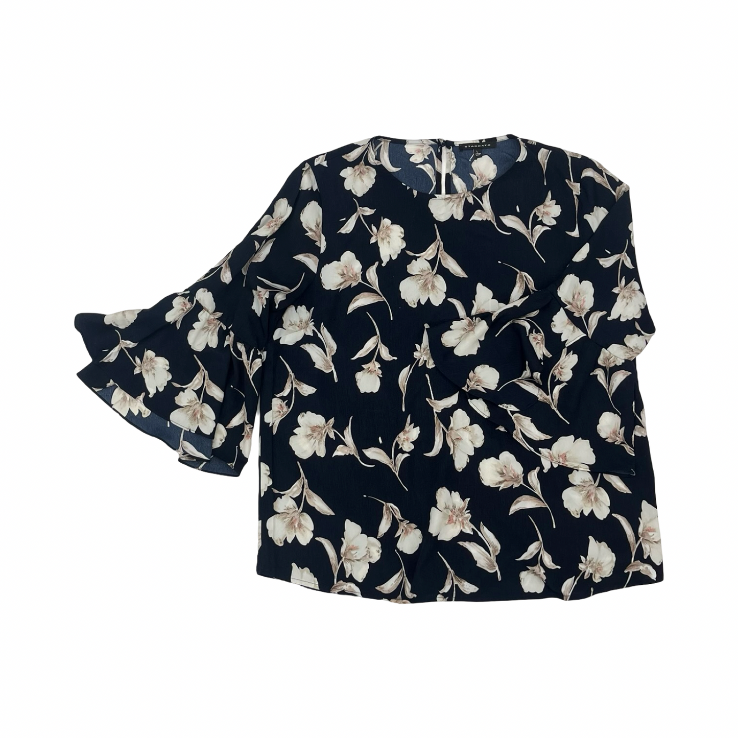 Blouse 3/4 Sleeve By Staccato In Blue, Size:L