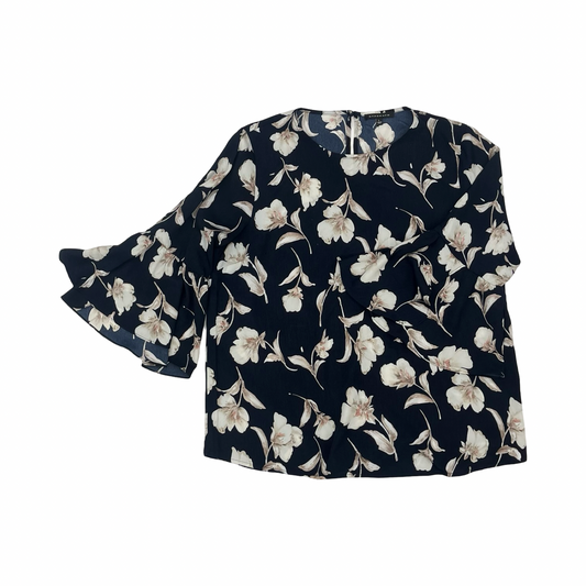 Blouse 3/4 Sleeve By Staccato In Blue, Size:L