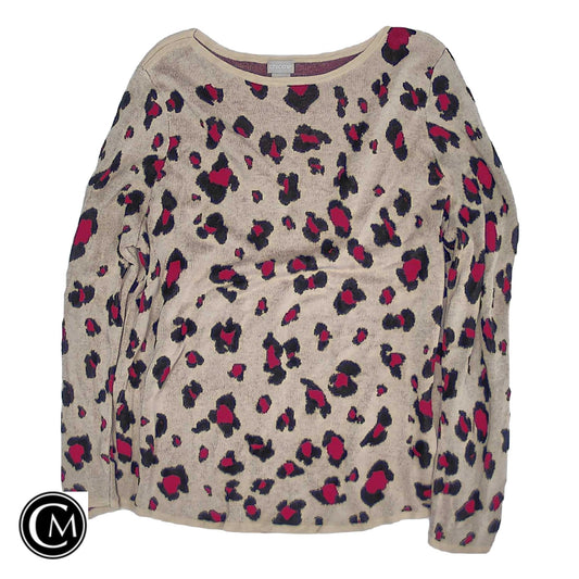 Sweater By Chicos In Black & Tan, Size: Xl