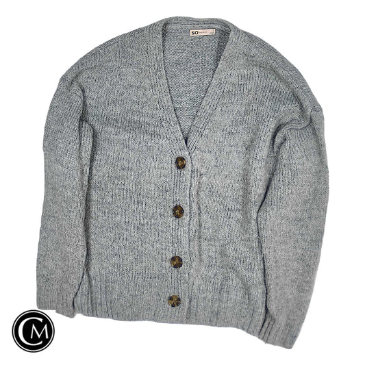 Sweater Cardigan By So In Grey, Size: L