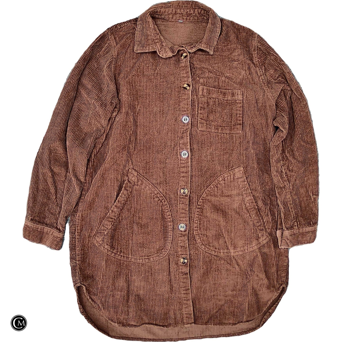 Jacket Shirt In Brown, Size: M