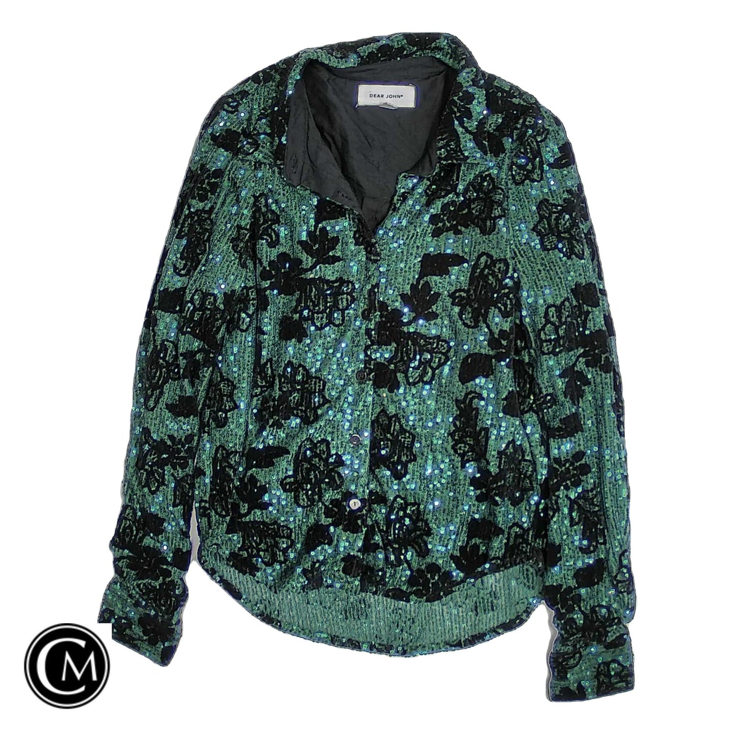 Top Ls By Dear John In Black & Green, Size: S