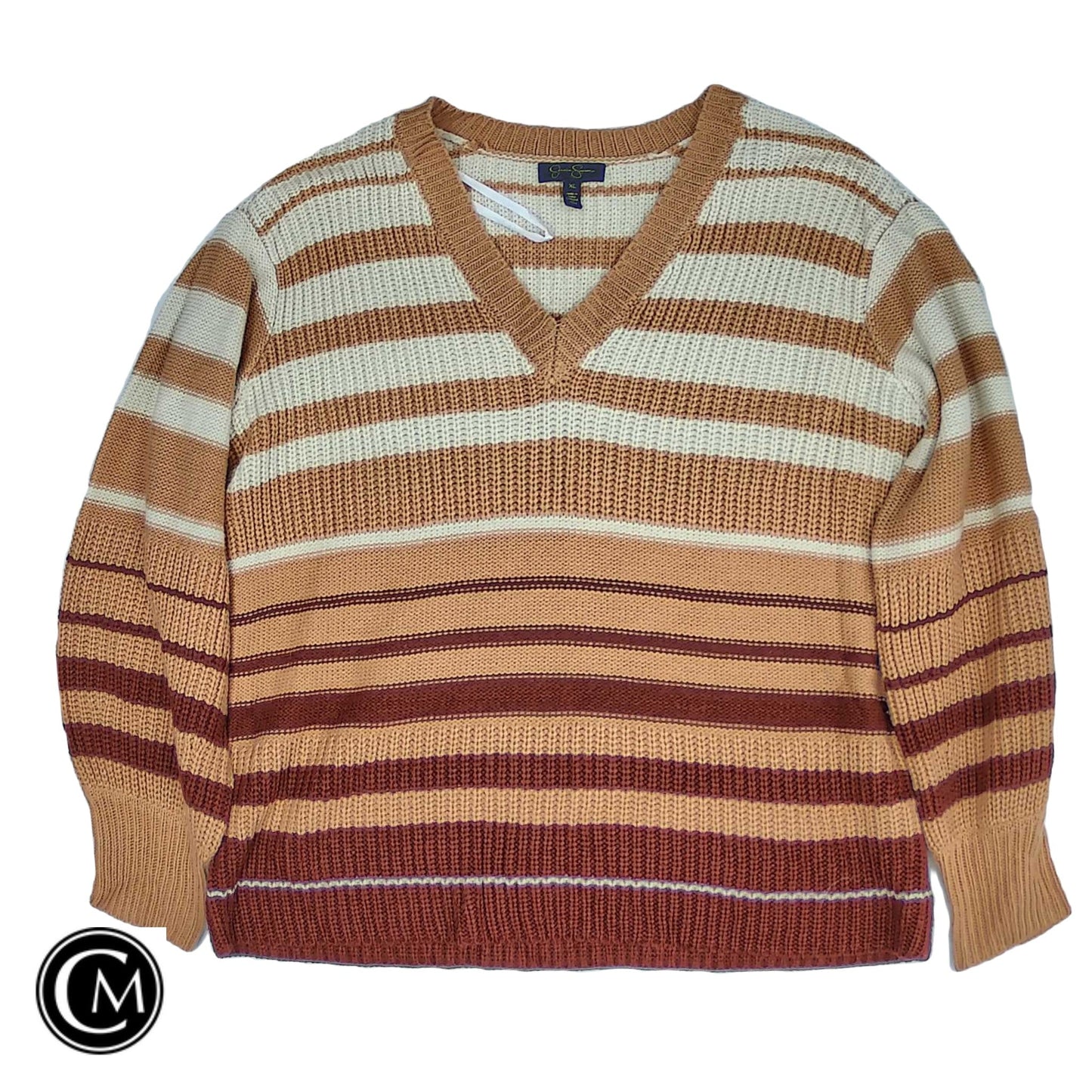 Sweater By Jessica Simpson In Orange & Red, Size: Xl