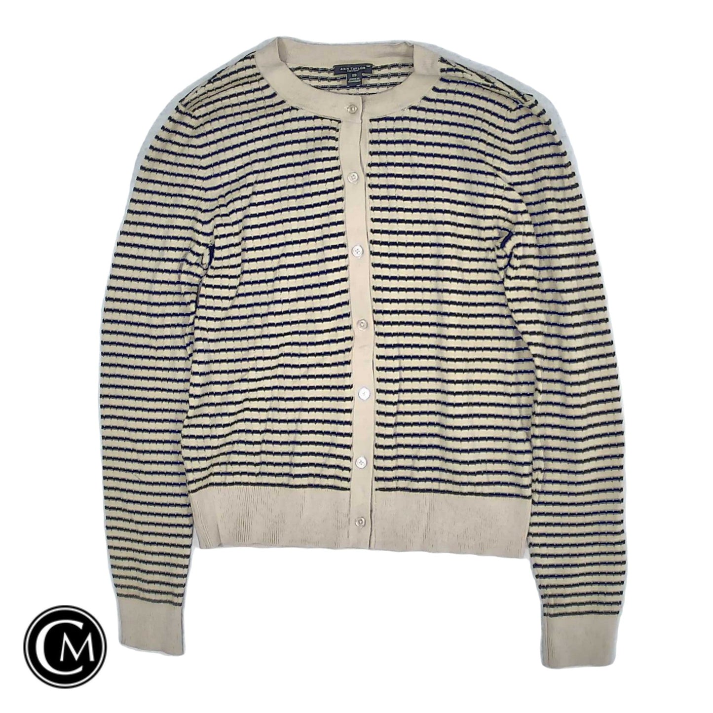 Cardigan By Ann Taylor In Black & Cream, Size: Xs