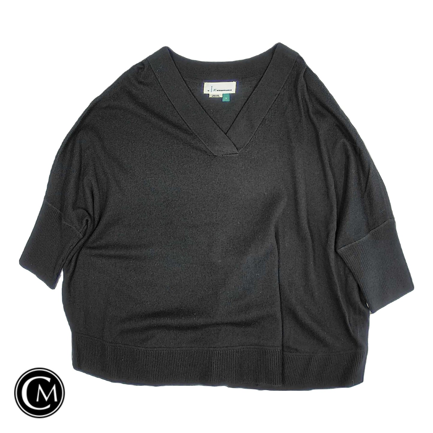Sweater Ss By Anthropologie In Black, Size: 1x
