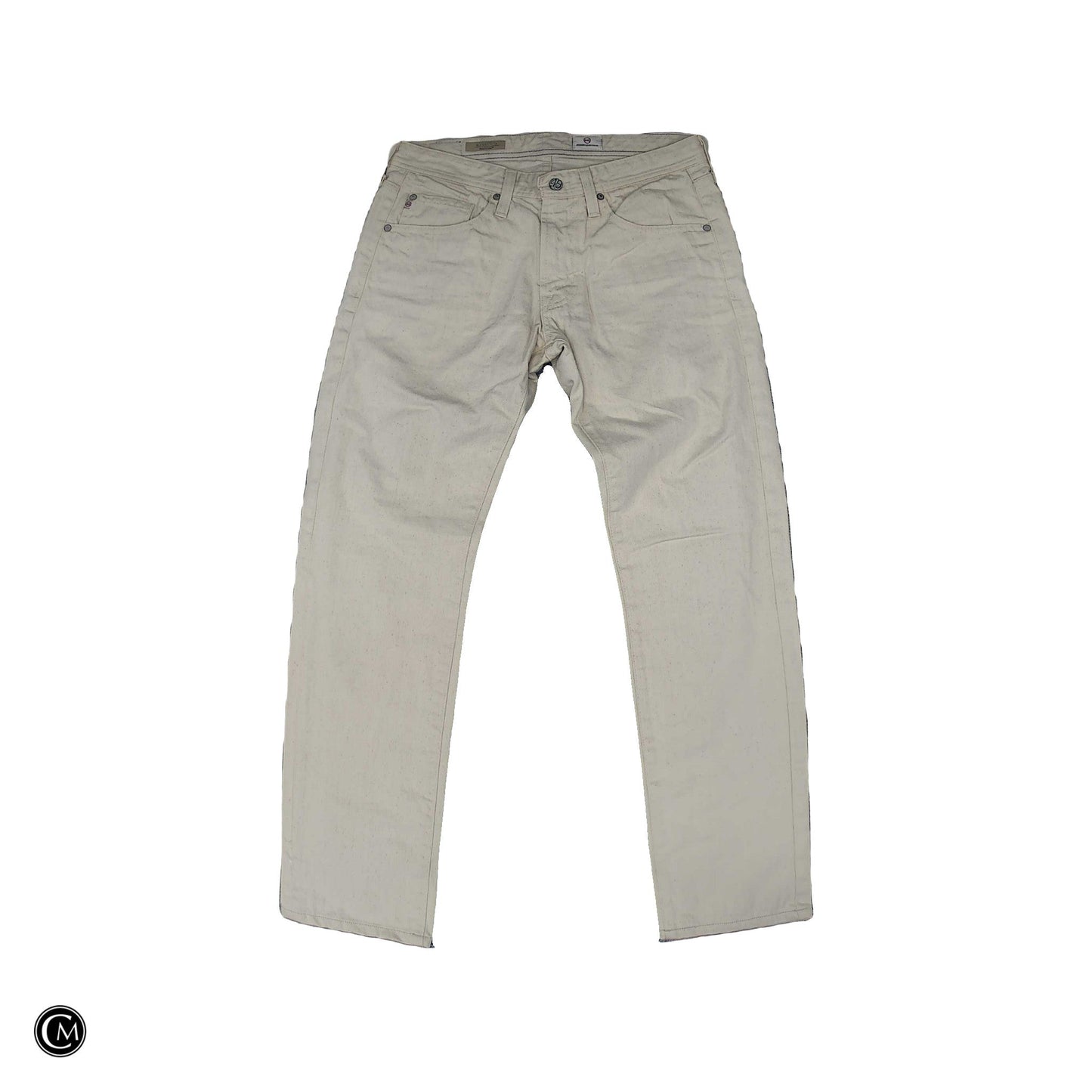 Jeans Straight By Adriano Goldschmied In Cream Denim, Size: 12