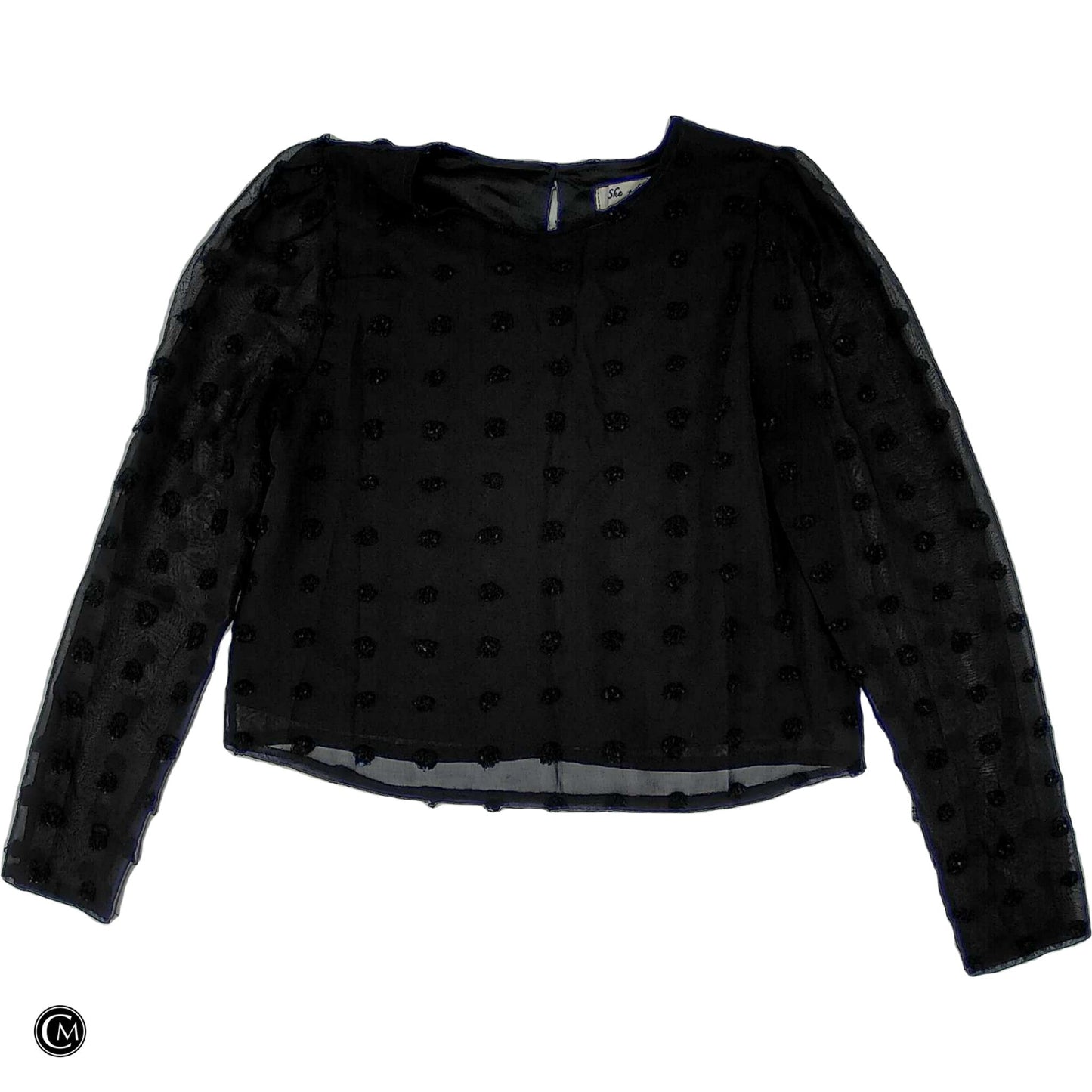Blouse Ls By She + Sky In Black, Size: S