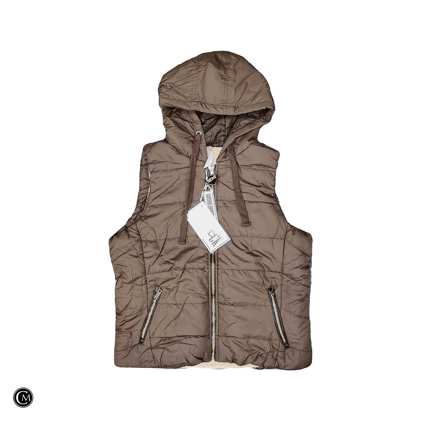 Vest Puffer & Quilted By Clothes Mentor In Brown, Size: Xl