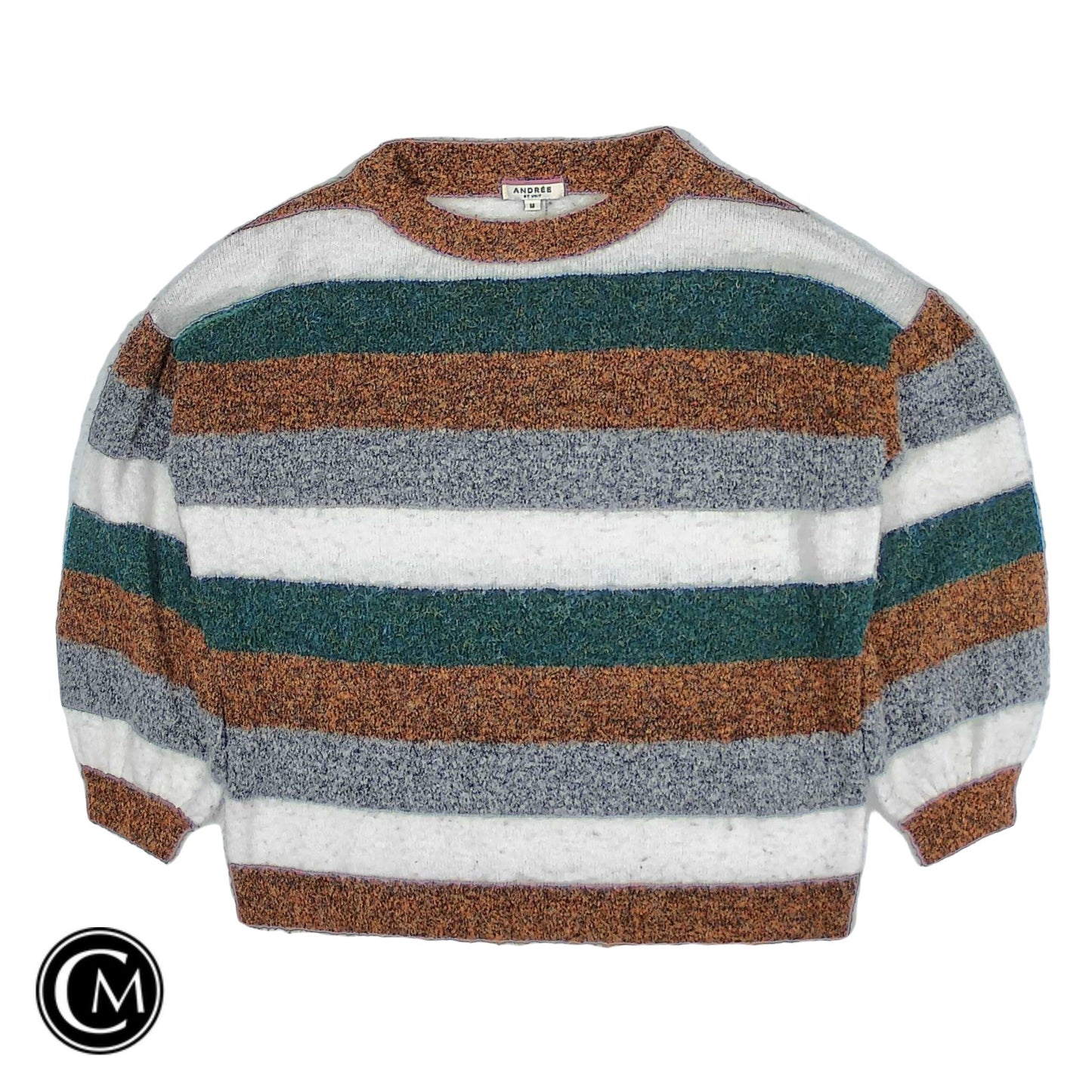 Sweater By Andree By Unit In Striped Pattern, Size: M