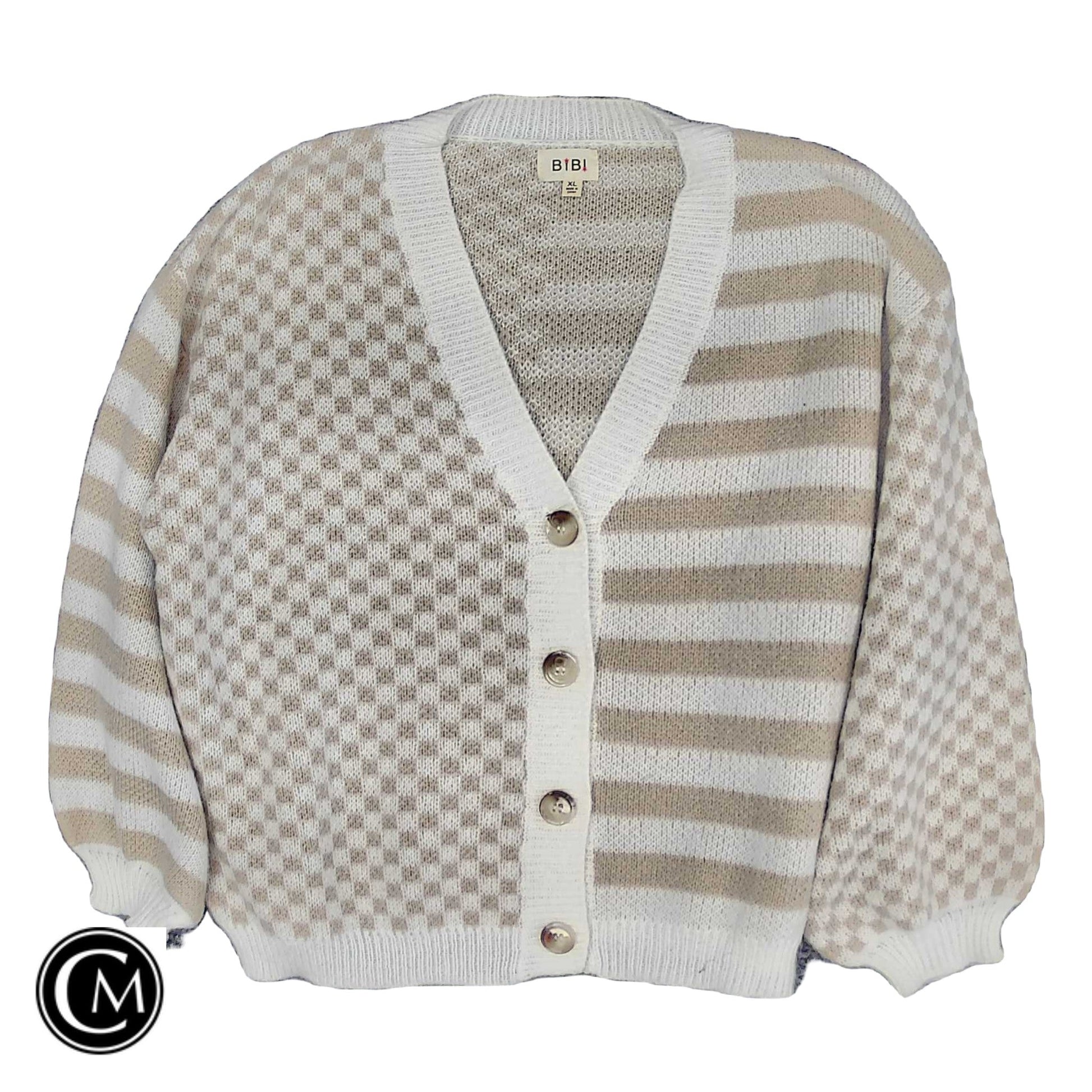Sweater Cardigan By Bibi In Beige, Size: Xl image 1