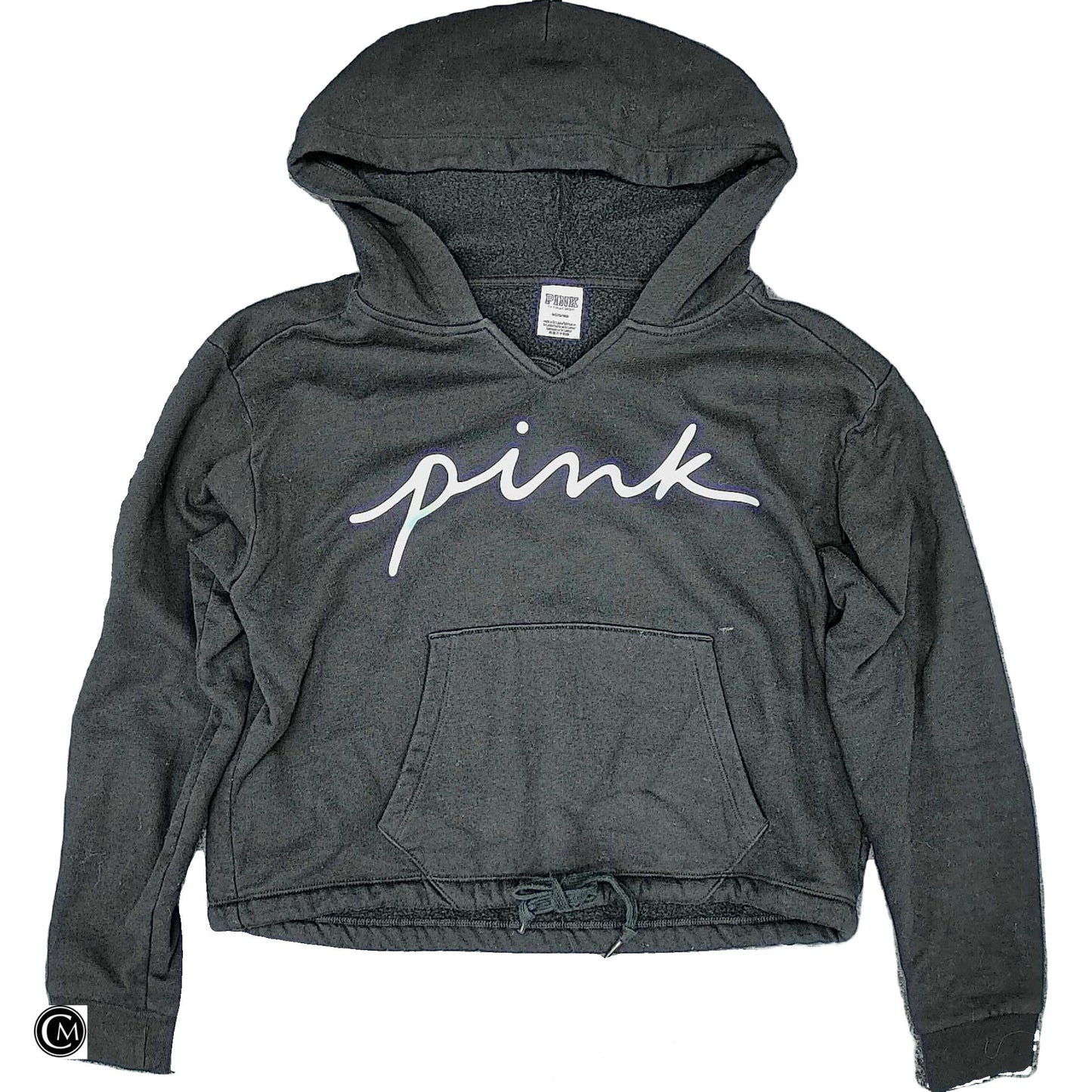 Sweatshirt Hoodie By Pink In Black, Size: M