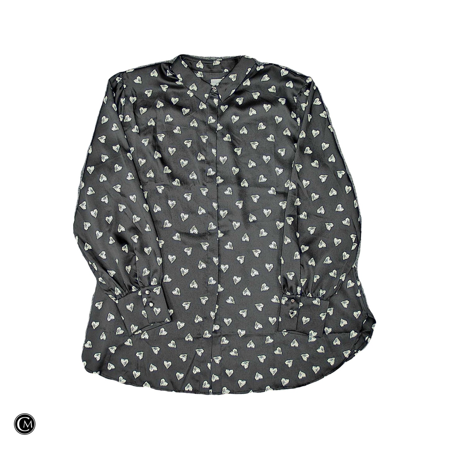 Blouse Ls By Chicos In Black & White, Size: 1x