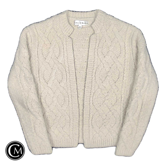 Sweater Cardigan By Chelsea And Theodore In Cream, Size: M
