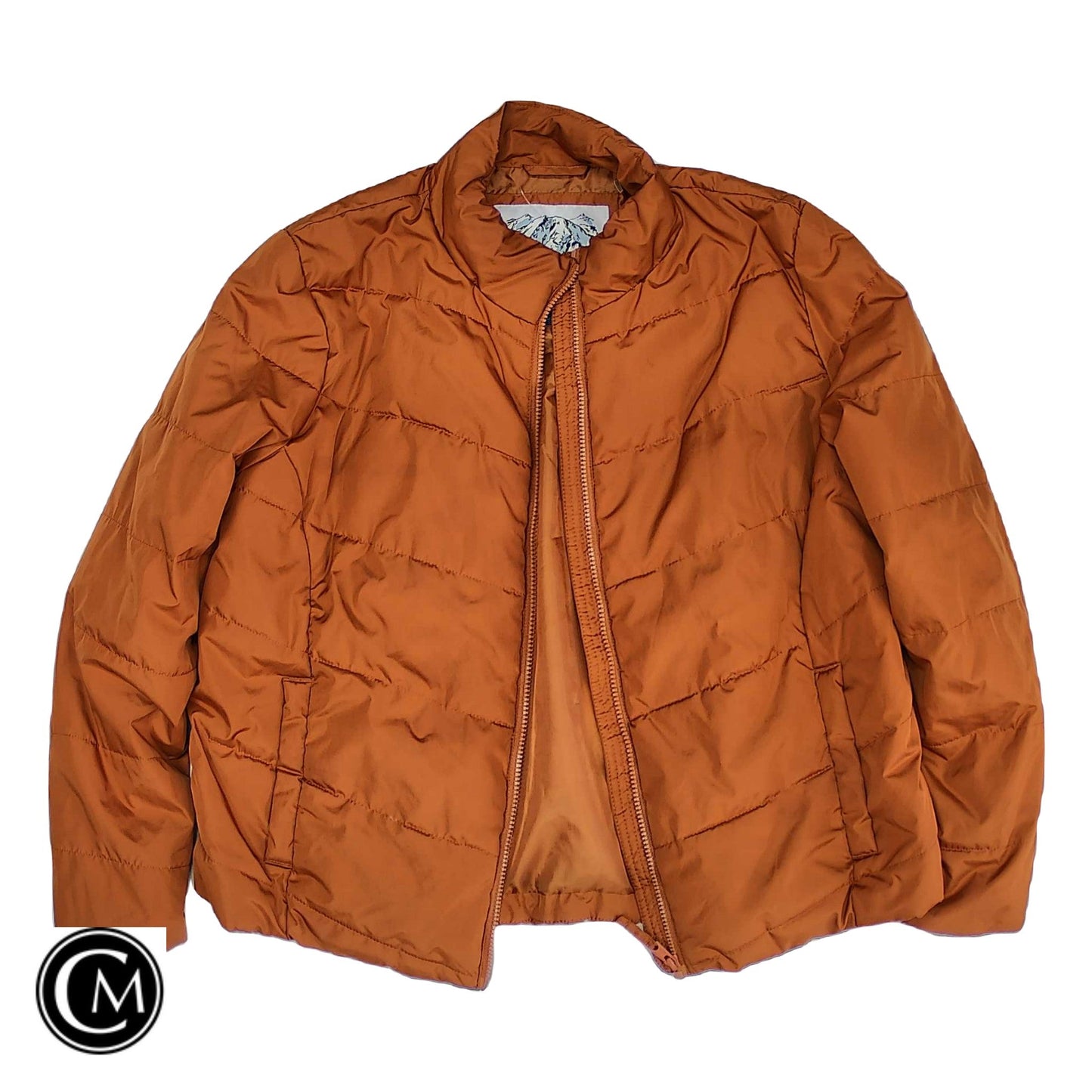 Jacket Puffer & Quilted By Cole-Haan In Orange, Size: Xl