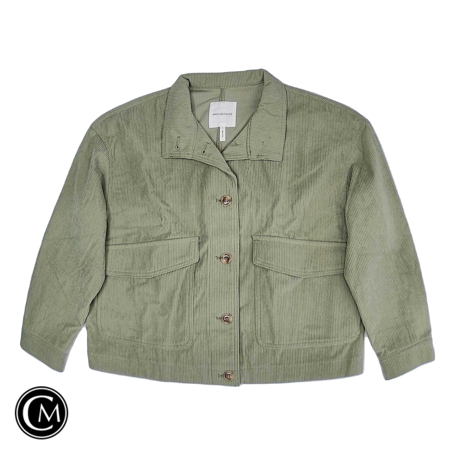 Jacket Shirt By Avec Les Filles In Green, Size: L