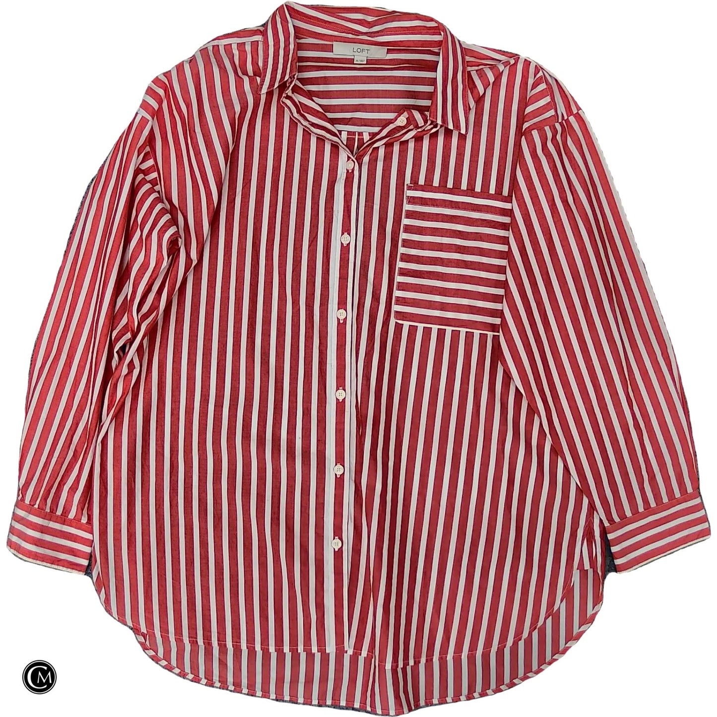 Top Ls By Loft In Orange & White, Size: Xl image 1
