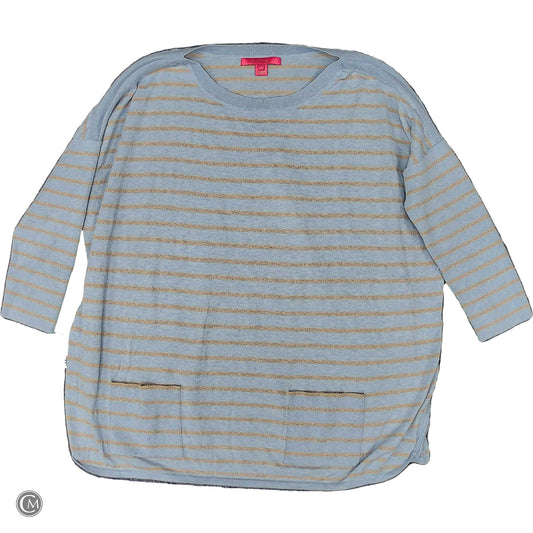 Top Ls Designer By Lilly Pulitzer In Blue & Gold, Size: M