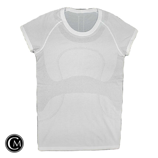 Athletic Top Ss By Lululemon In White, Size: 8