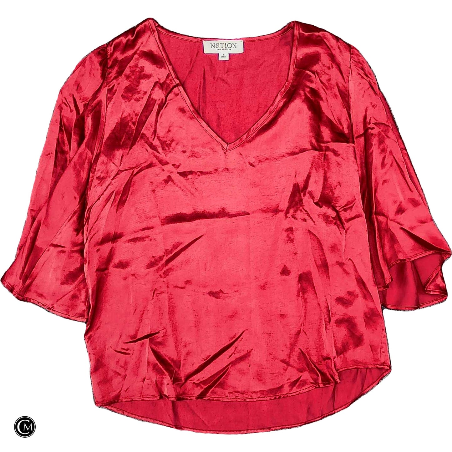 Blouse 3/4 Sleeve By Nation In Pink, Size: S