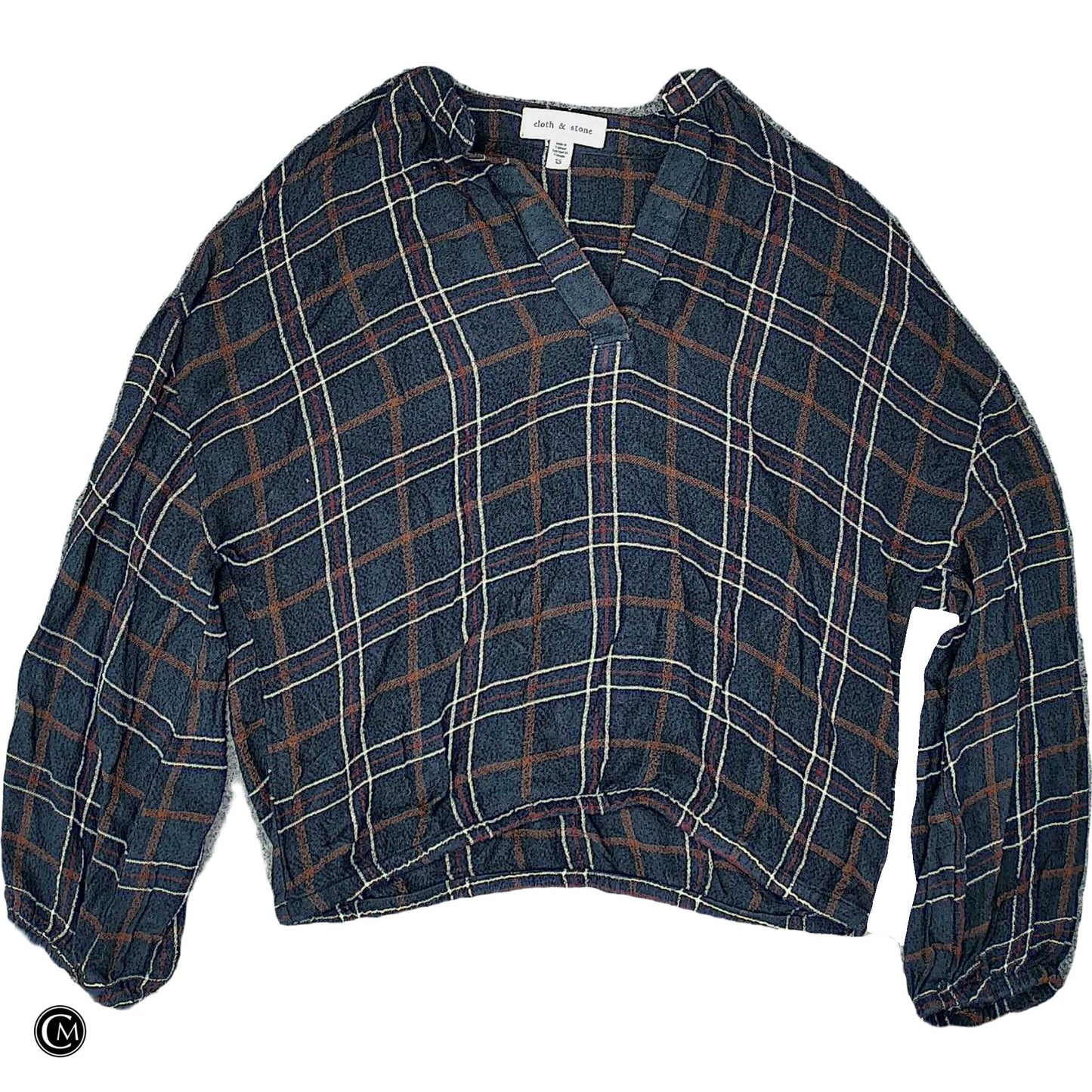 Top Ls By Cloth And Stone In Plaid Pattern, Size: Xs