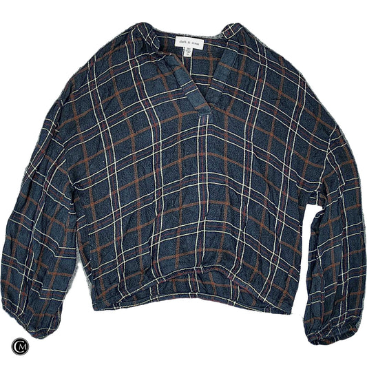 Top Ls By Cloth And Stone In Plaid Pattern, Size: Xs