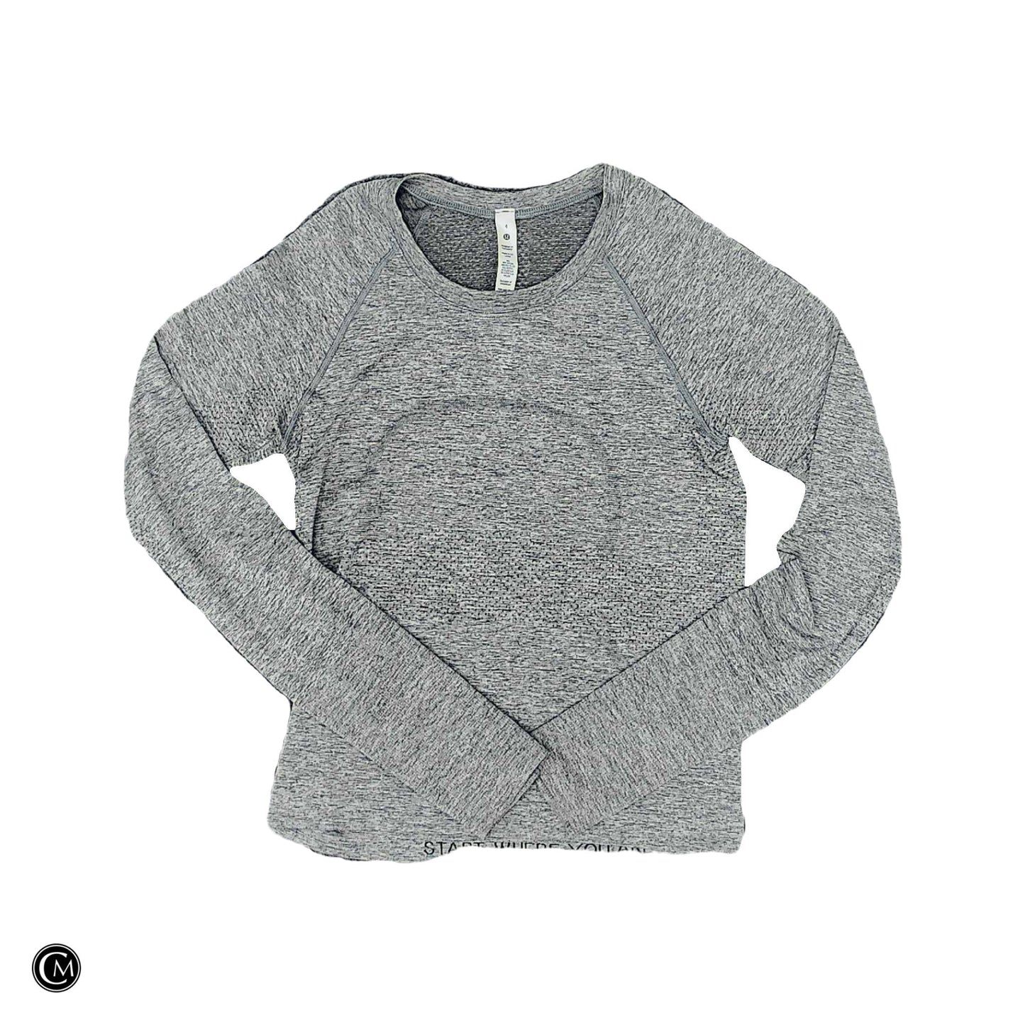 Athletic Top Ls Crewneck By Lululemon In Grey, Size: S