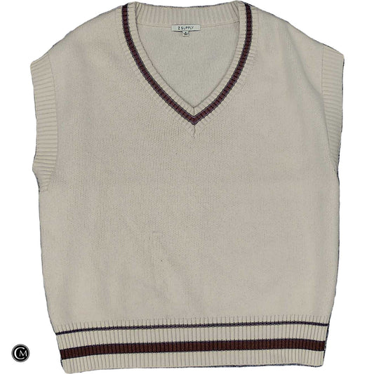 Vest Sweater By Z Supply In Brown & Cream, Size: S image 1