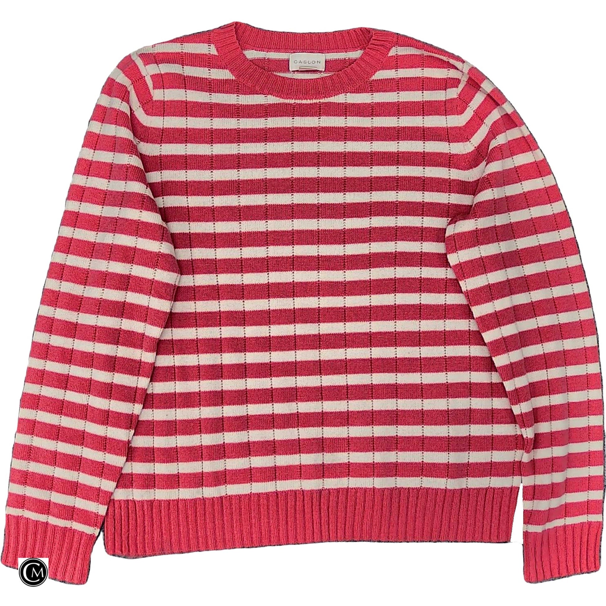 Sweater By Caslon In Pink & White, Size: M image 1