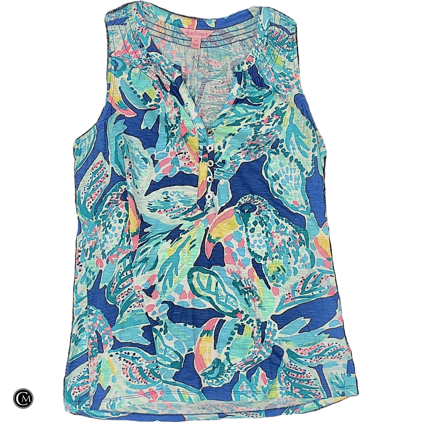 Top Sleeveless Designer By Lilly Pulitzer In Blue & Green, Size: Xs