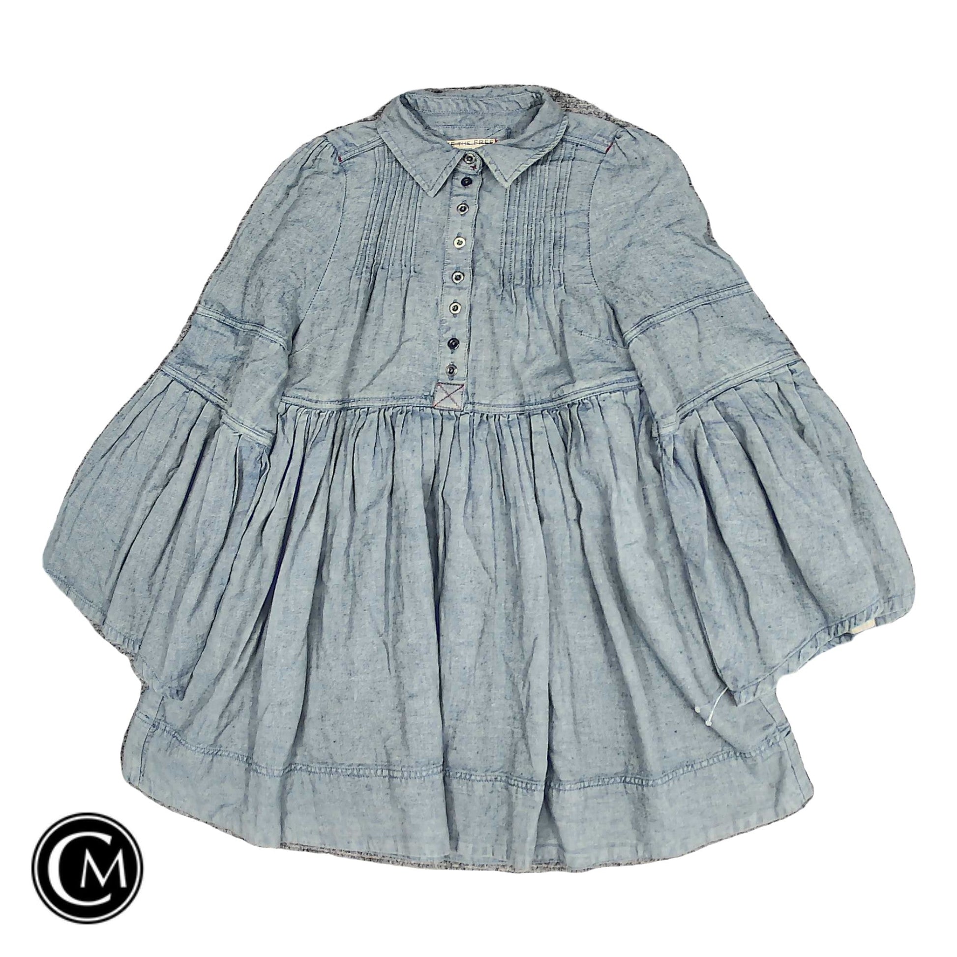 Tunic 3/4 Sleeve By We The Free In Blue Denim, Size: Xs image 1