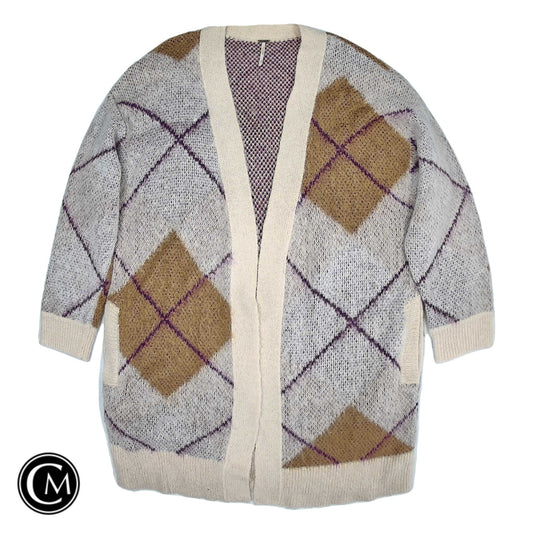 Cardigan By Free People In Purple & Tan, Size: M