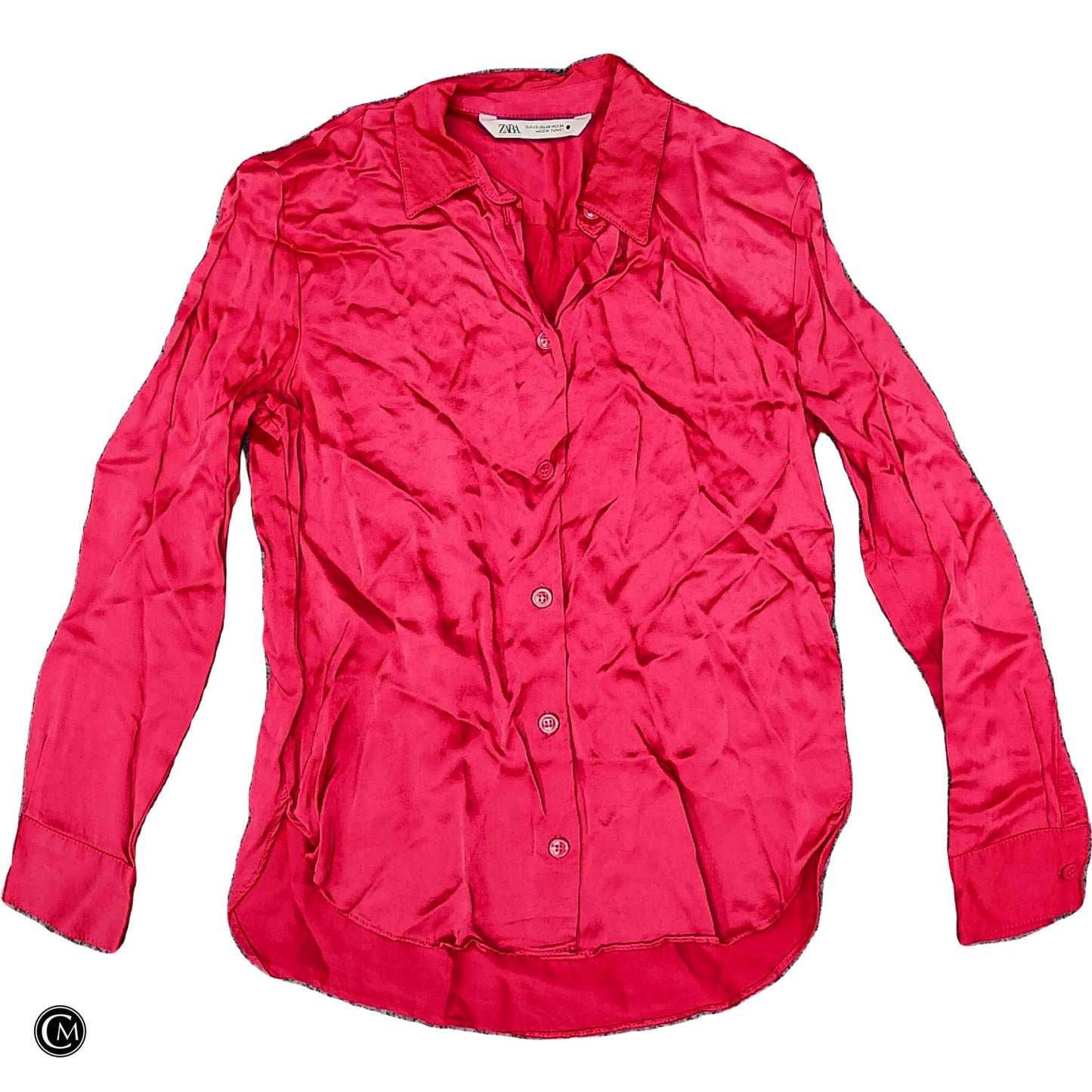 Blouse Ls By Zara In Pink, Size: Xs