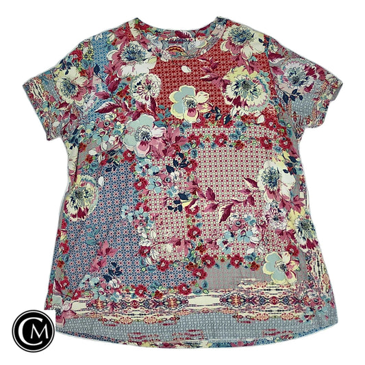 Top Ss Designer By Johnny Was In Floral Print, Size: M