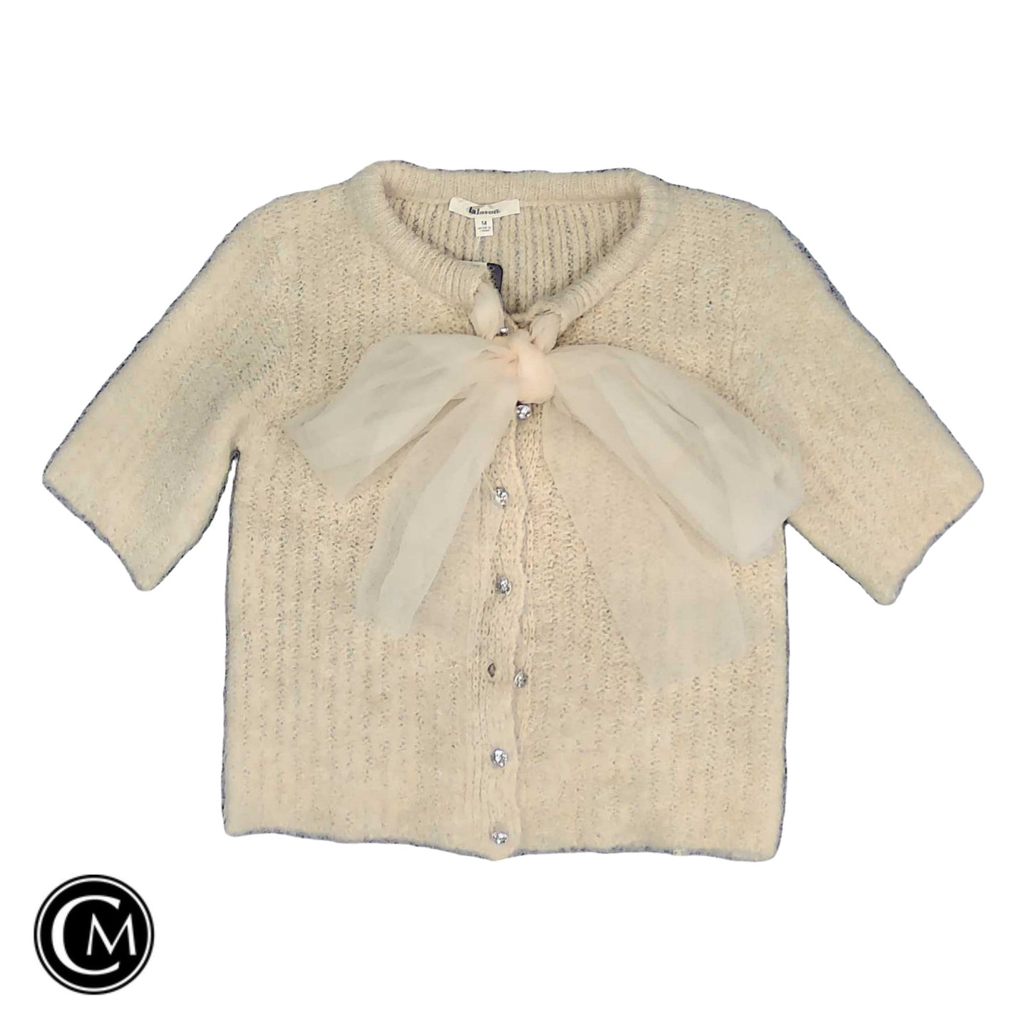 Sweater Cardigan By Lalavon In Beige, Size: M