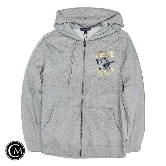 Sweatshirt Hoodie By True Religion In Grey, Size: S