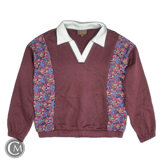 Sweatshirt Collar By Ssys In Maroon, Size: S