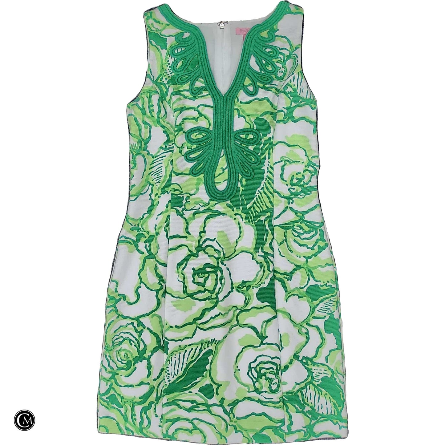 Dress Designer By Lilly Pulitzer In Green & White, Size: M