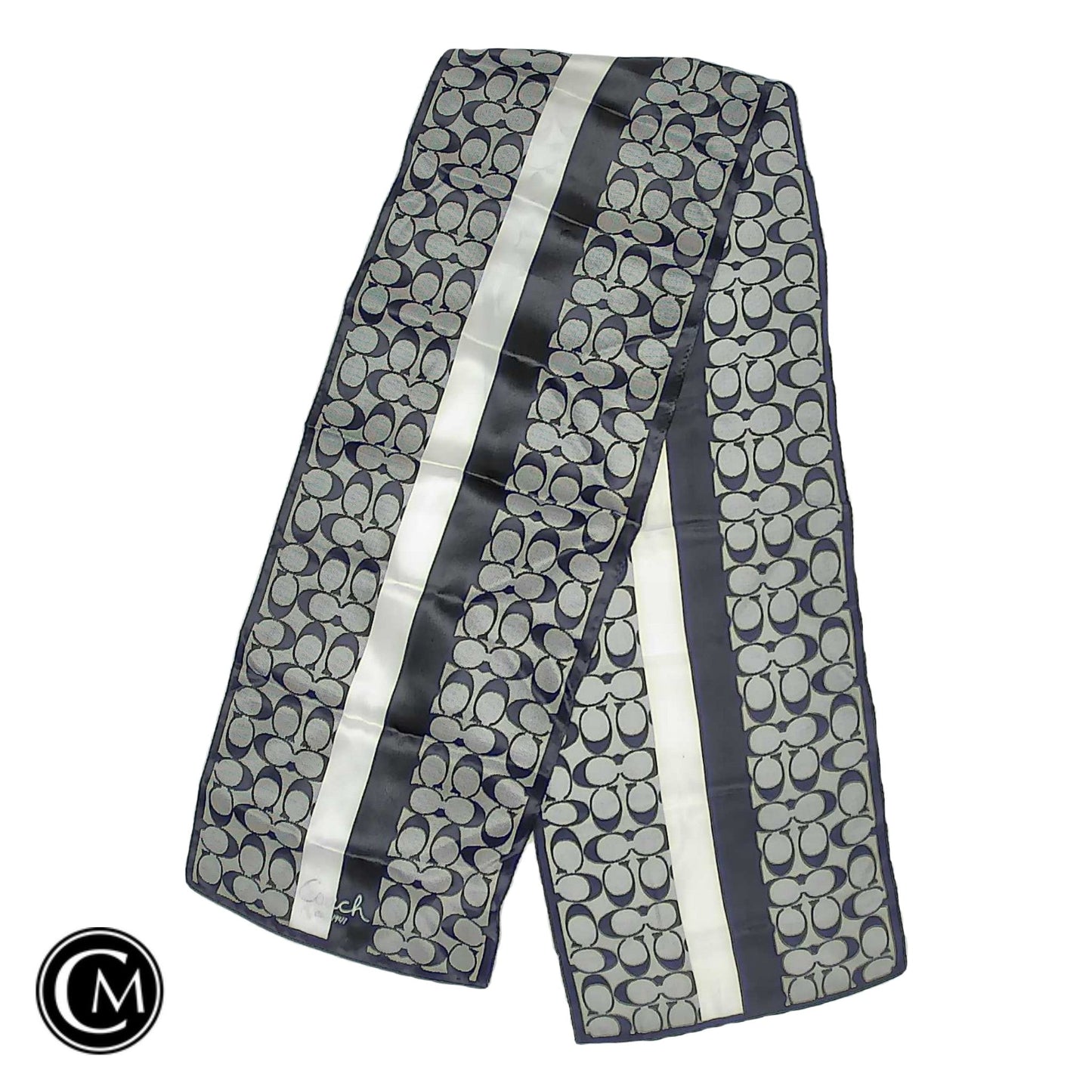 Scarf Designer By Coach In Black & Grey