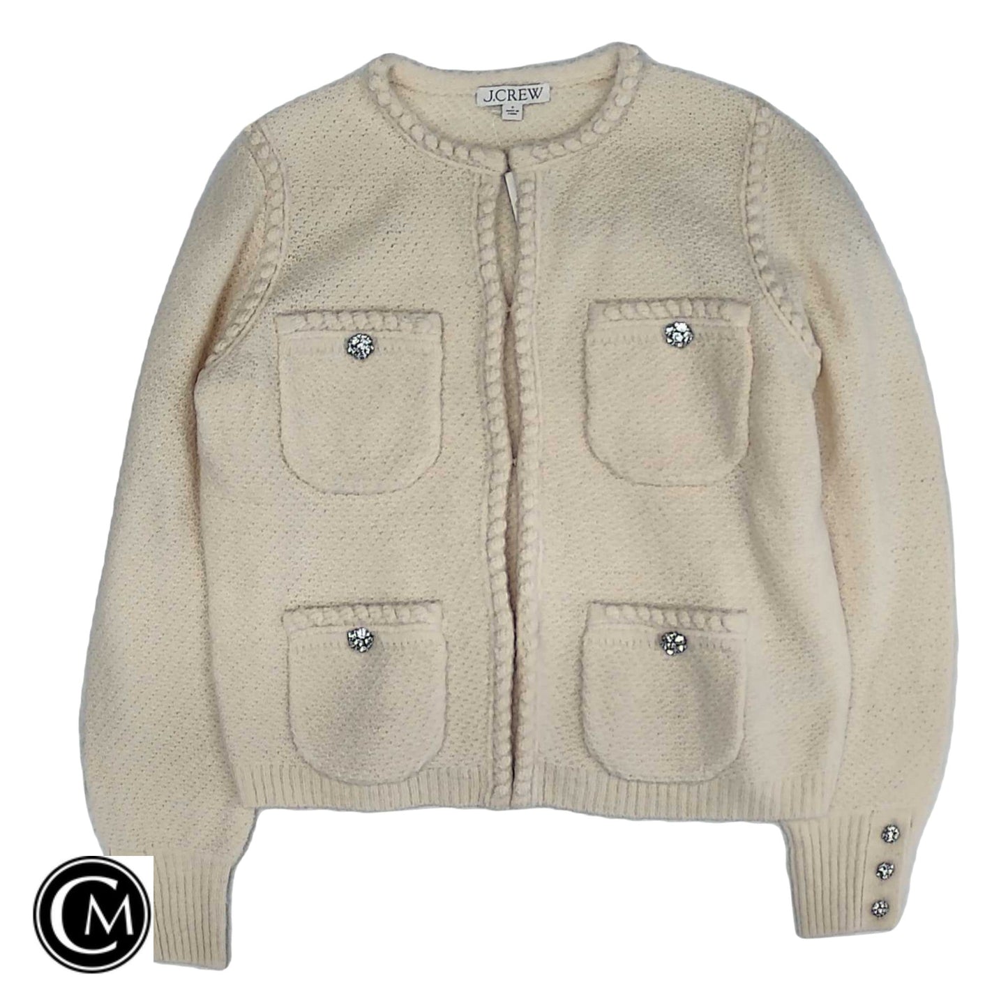 Sweater Cardigan By J. Crew In Cream, Size: S