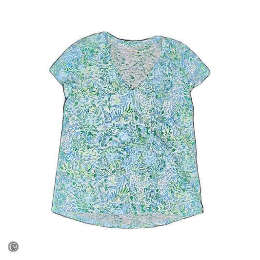 Top Ss Designer By Lilly Pulitzer In Blue & Green, Size: S
