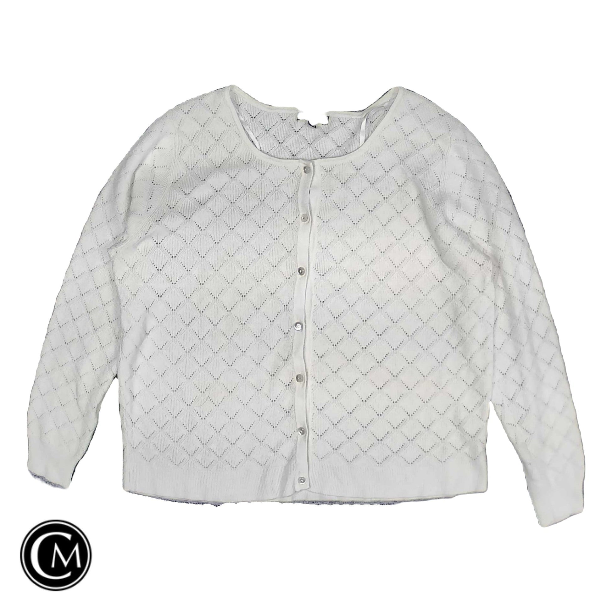 Cardigan By Clothes Mentor In White, Size: 2x image 1