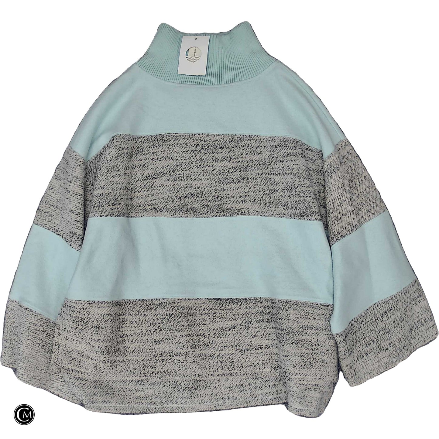 Sweatshirt Collar By Daily Practice By Anthropologie In Blue & Grey, Size: M