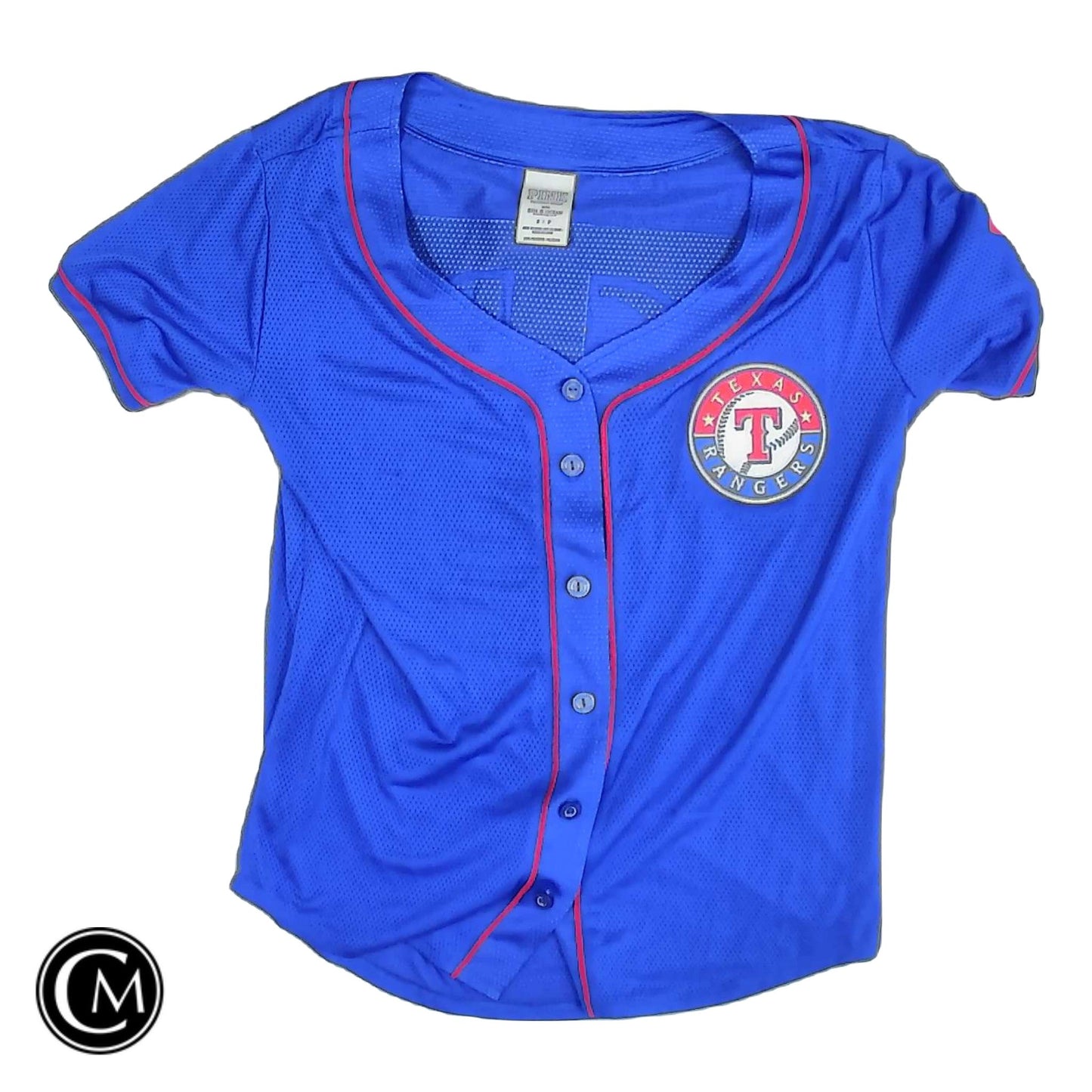 Athletic Top Ss By Pink In Blue & Red, Size: S