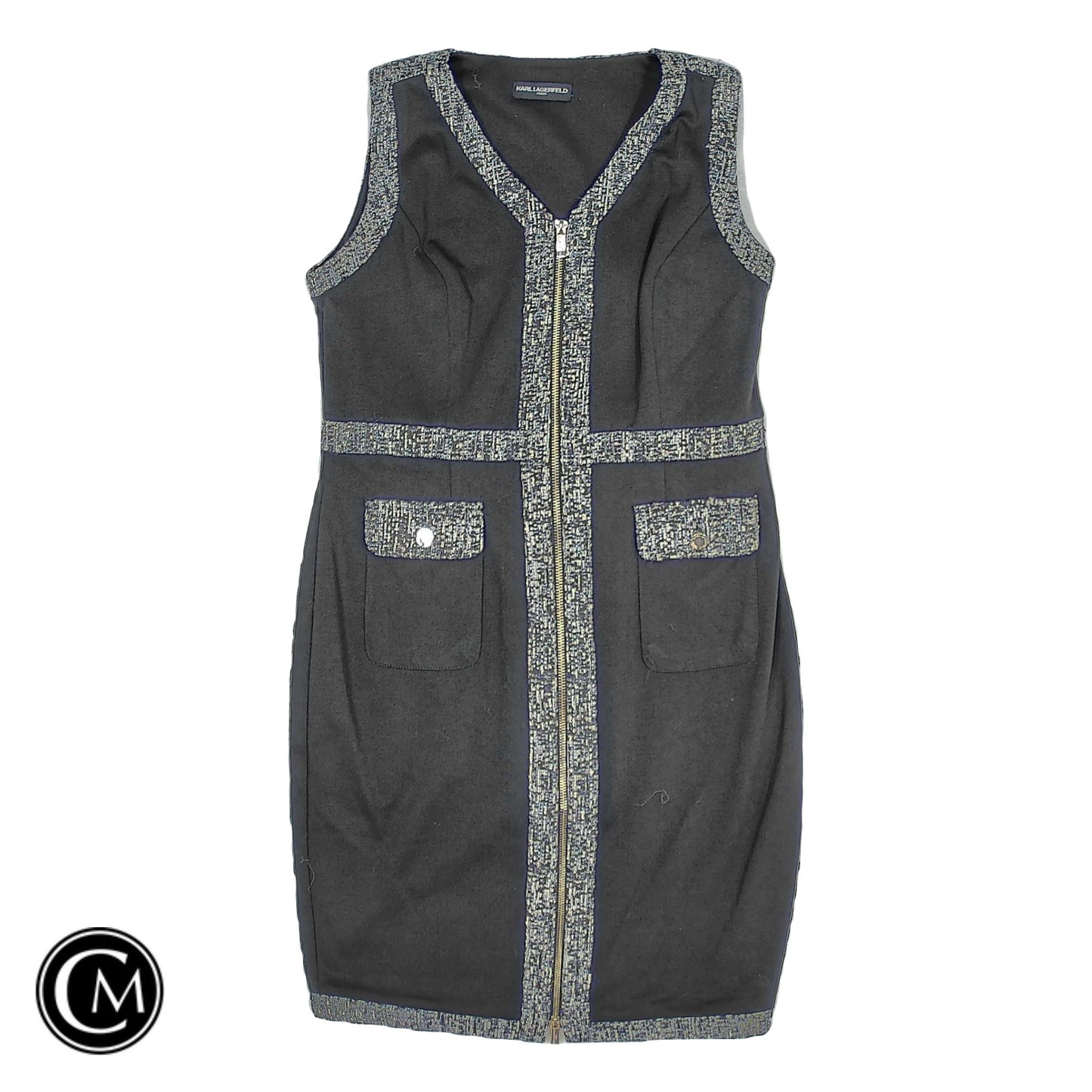 Dress Designer By Karl Lagerfeld In Black & White, Size: M