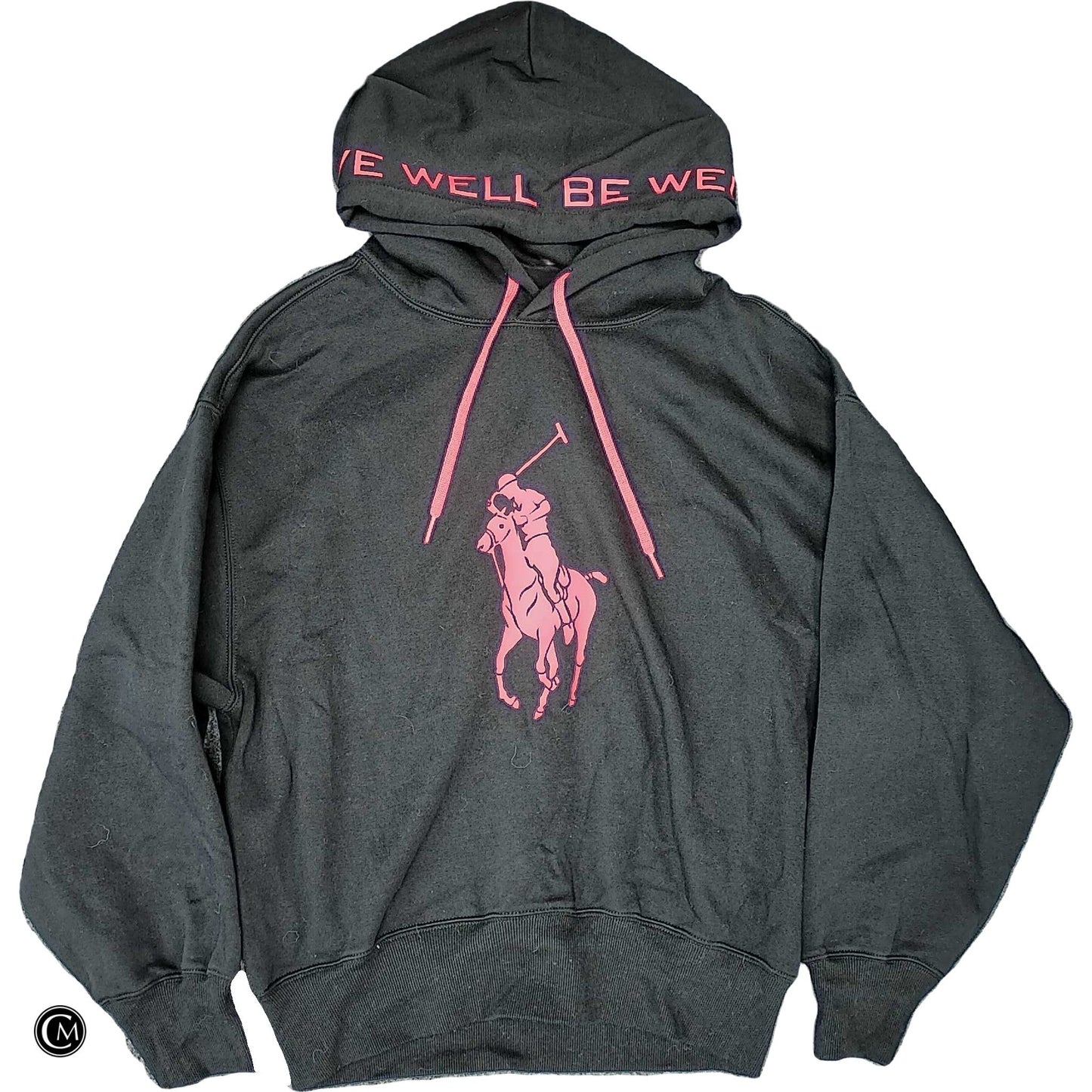 Sweatshirt Hoodie By Ralph Lauren Black Label In Black & Pink, Size: S